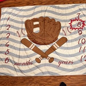 Baby boy monthly milestone blanket